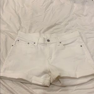 White Levi Shorts